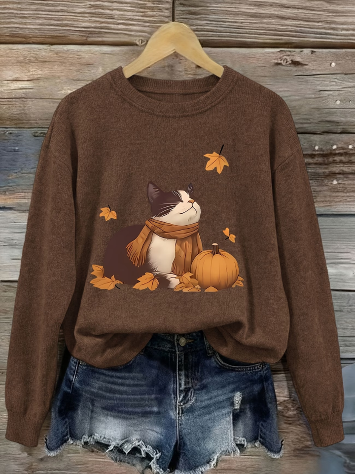 Charlotte | Comfortable Women's Sweater with Autumn Print