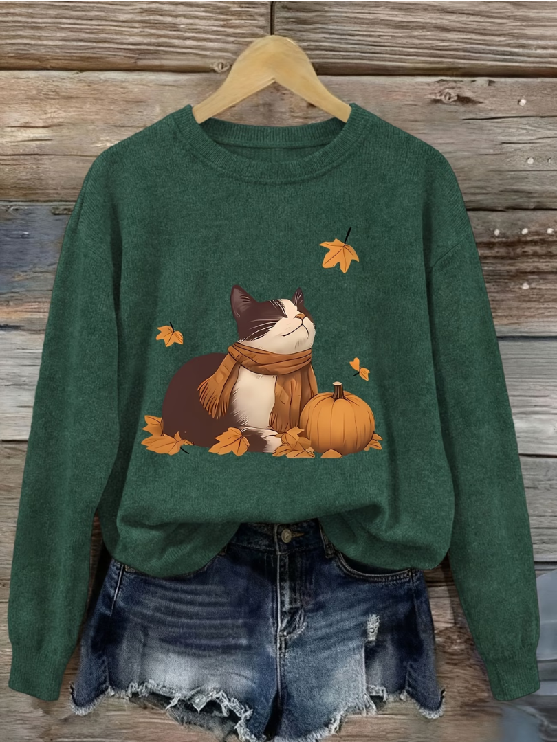 Charlotte | Comfortable Women's Sweater with Autumn Print