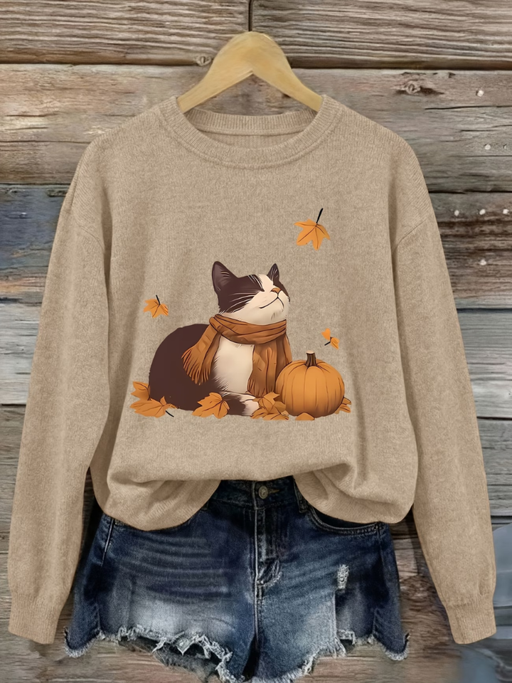 Charlotte | Comfortable Women's Sweater with Autumn Print