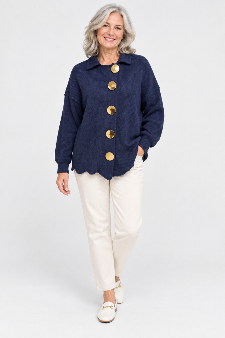 Isadora | Oversized Collared Cardigan