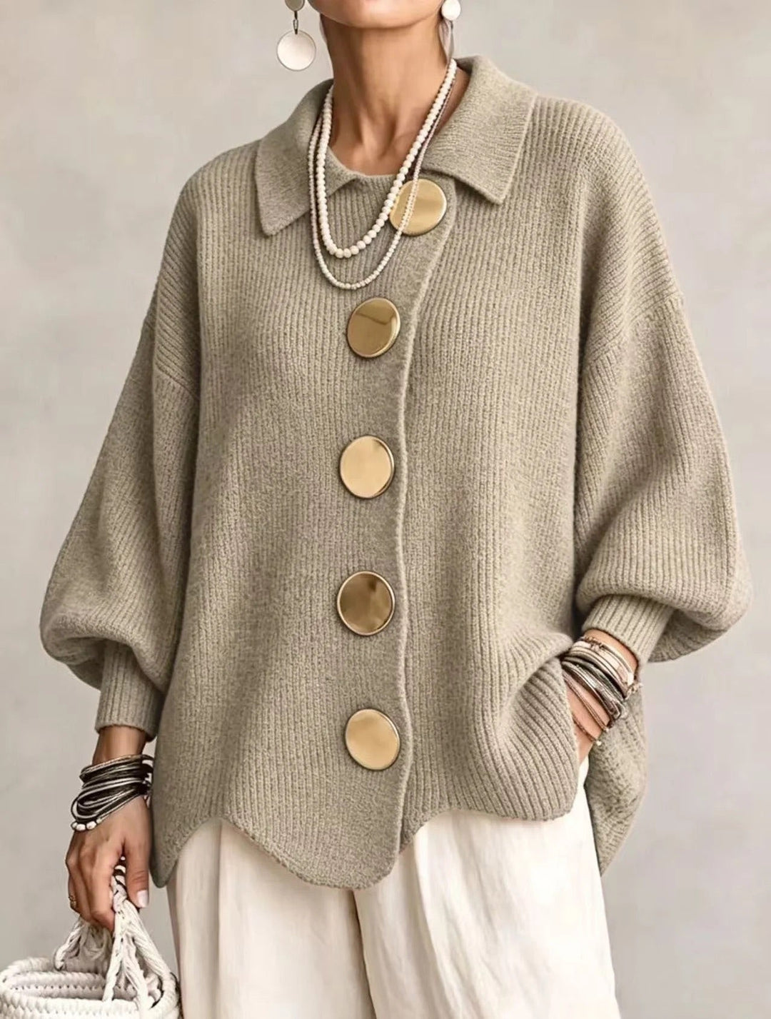 Lisette | Cozy Scalloped Hem Cardigan