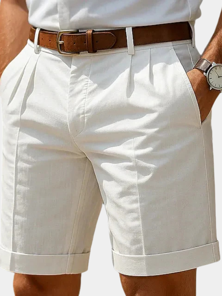ENZO | Men's Luxury Pleated Summer Bermuda Shorts