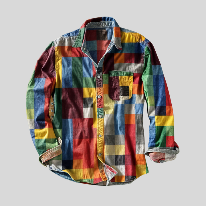 Jonathan | Patchwork shirt with chest pocket