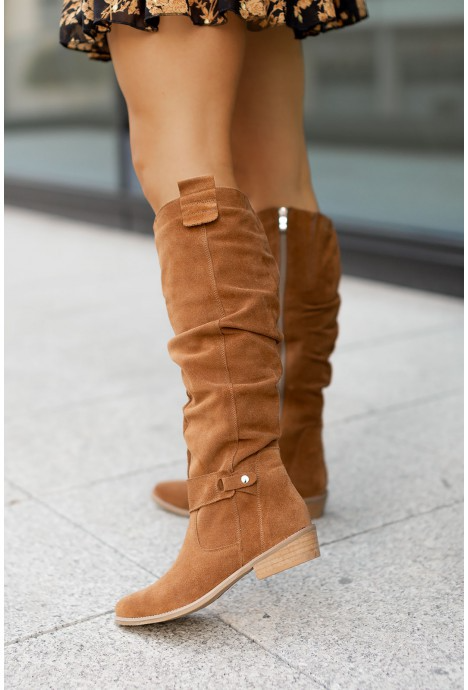 Women's Knee-High Slouch Boots – Casual Summer Suede Style Footwear
