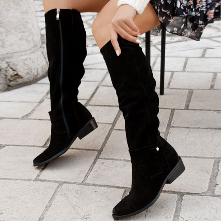 Women's Knee-High Slouch Boots – Casual Summer Suede Style Footwear