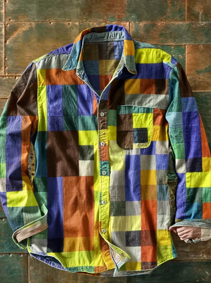 Jonathan | Patchwork shirt with chest pocket