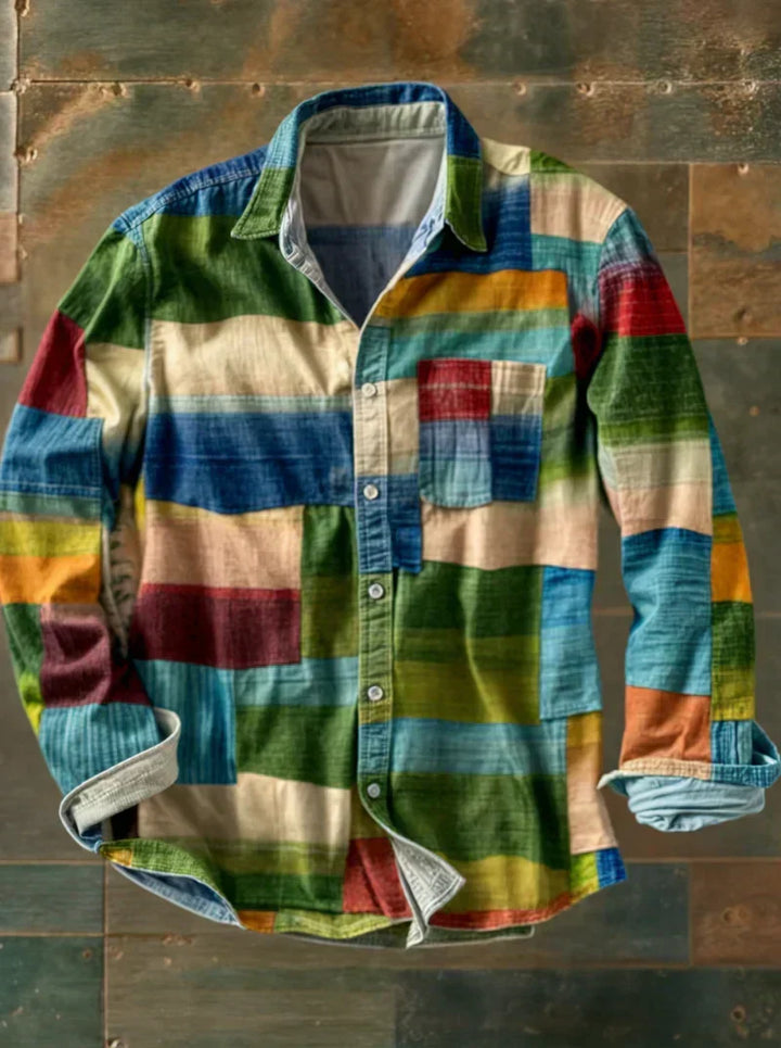 Jonathan | Patchwork shirt with chest pocket