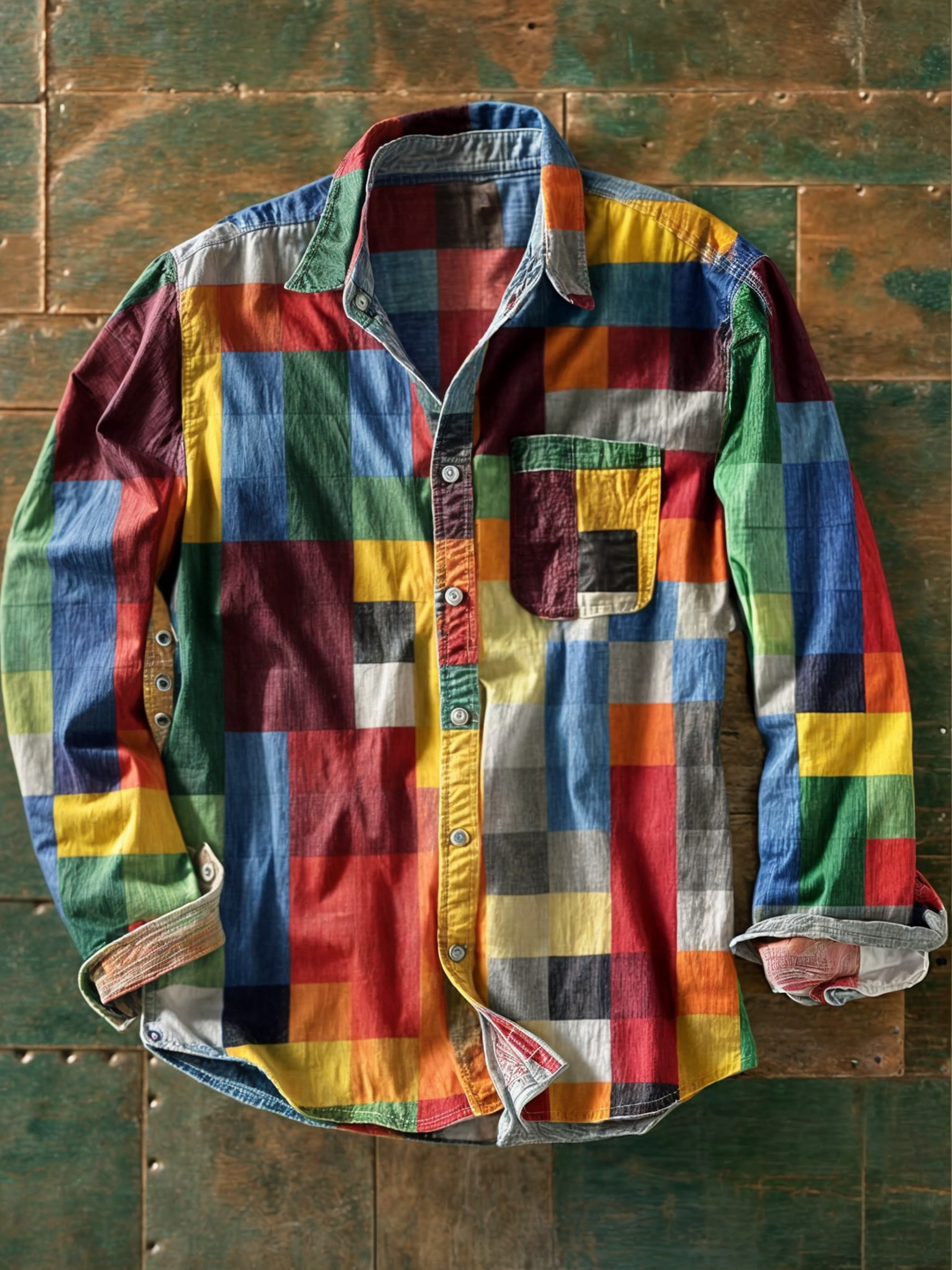 Jonathan | Patchwork shirt with chest pocket