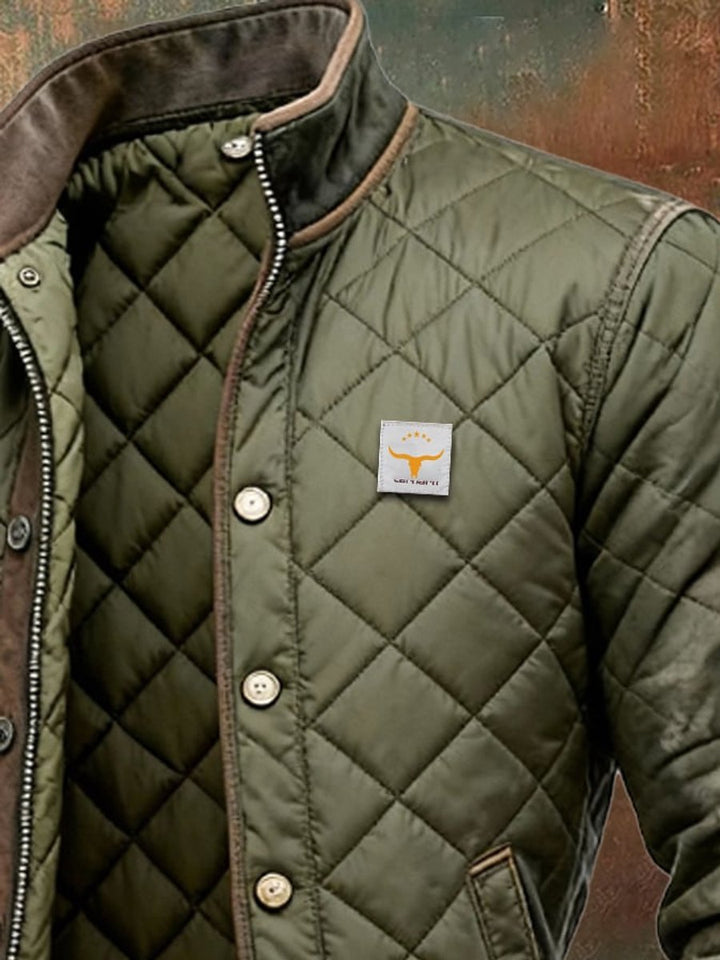 Levi | Men's Quilted Bomber Jacket, Snap-Button Closure, Stand-Up Collar