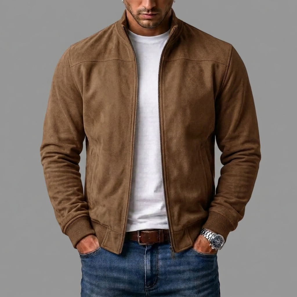 Varel | Suede Bomber Jacket