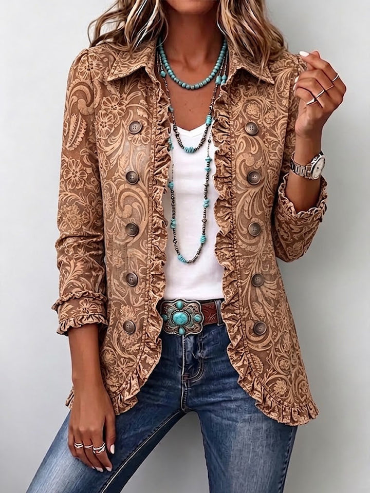 Chiarissa | Vintage Floral Jacket with Ruffles