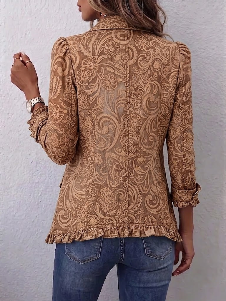 Chiarissa | Vintage Floral Jacket with Ruffles