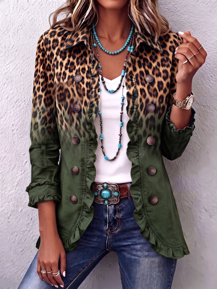 Rosamira | Leopard Blazer with Ruffles