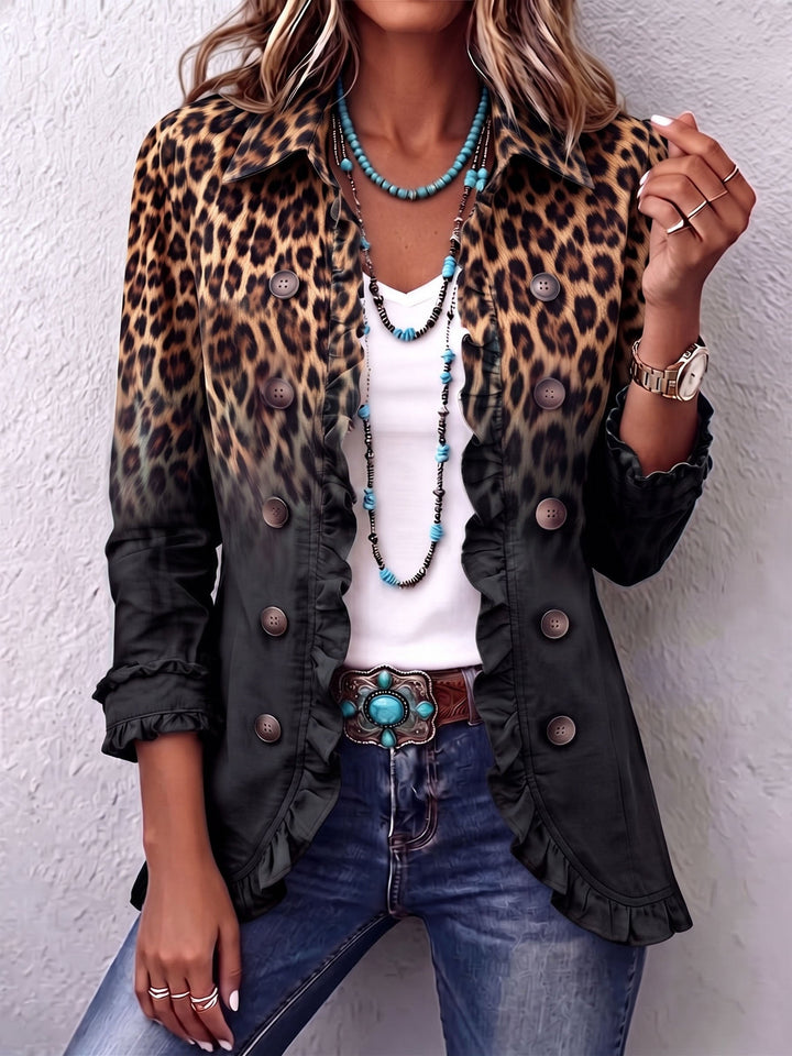 Rosamira | Leopard Blazer with Ruffles