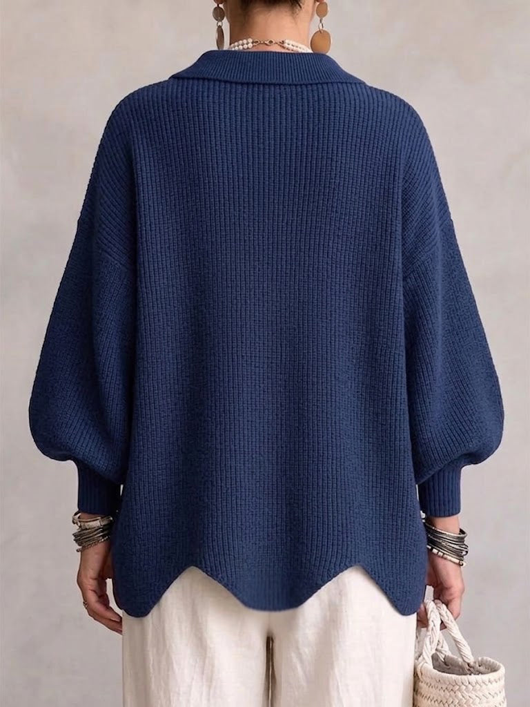 Lisette | Cozy Scalloped Hem Cardigan