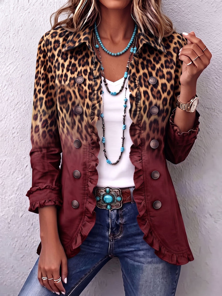 Rosamira | Leopard Blazer with Ruffles