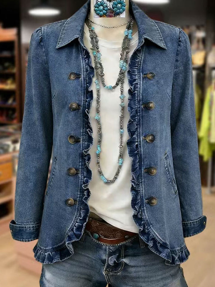 Petronisa | Denim Jacket with Ruffles