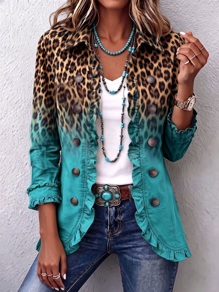 Rosamira | Leopard Blazer with Ruffles