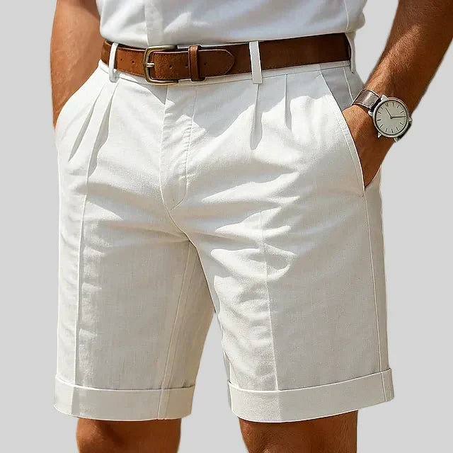 ENZO | Men's Luxury Pleated Summer Bermuda Shorts